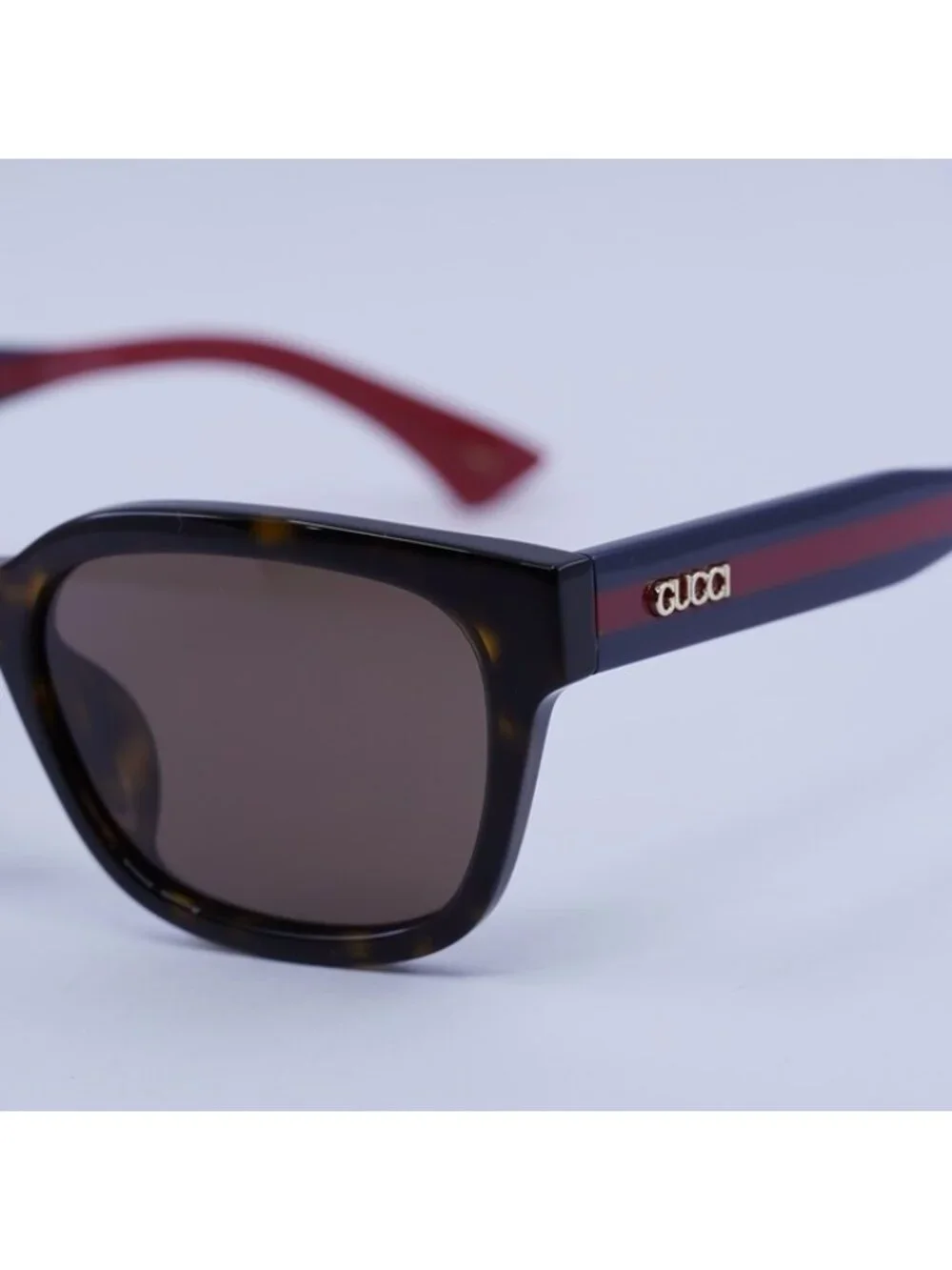 Gucci GG1872SK 002 Sunglasses Dark Havana/Blue/Red Square Frames